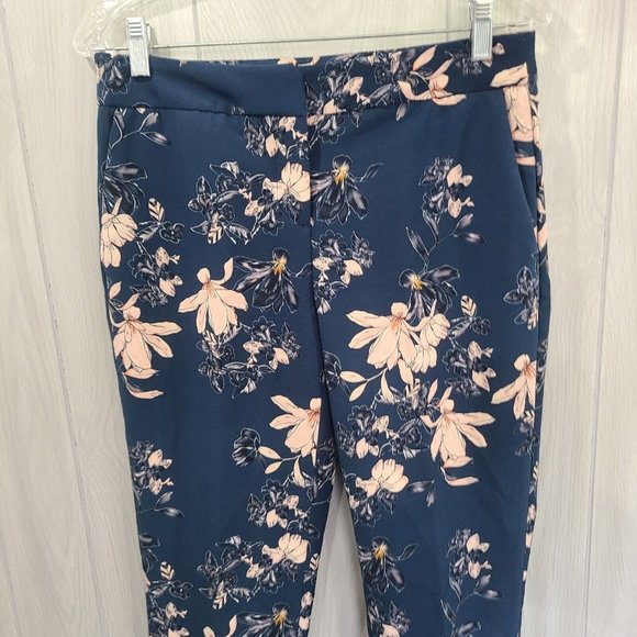Cynthia Rowley Floral Pants Blue Style D2604 pull on - Picture 2 of 10